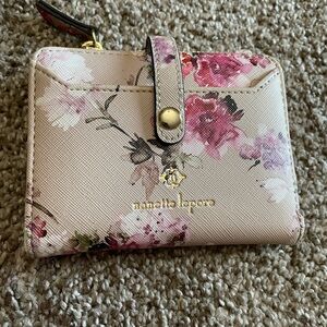 Nanette Lepore Pink and Cream Wallet with Floral Design
